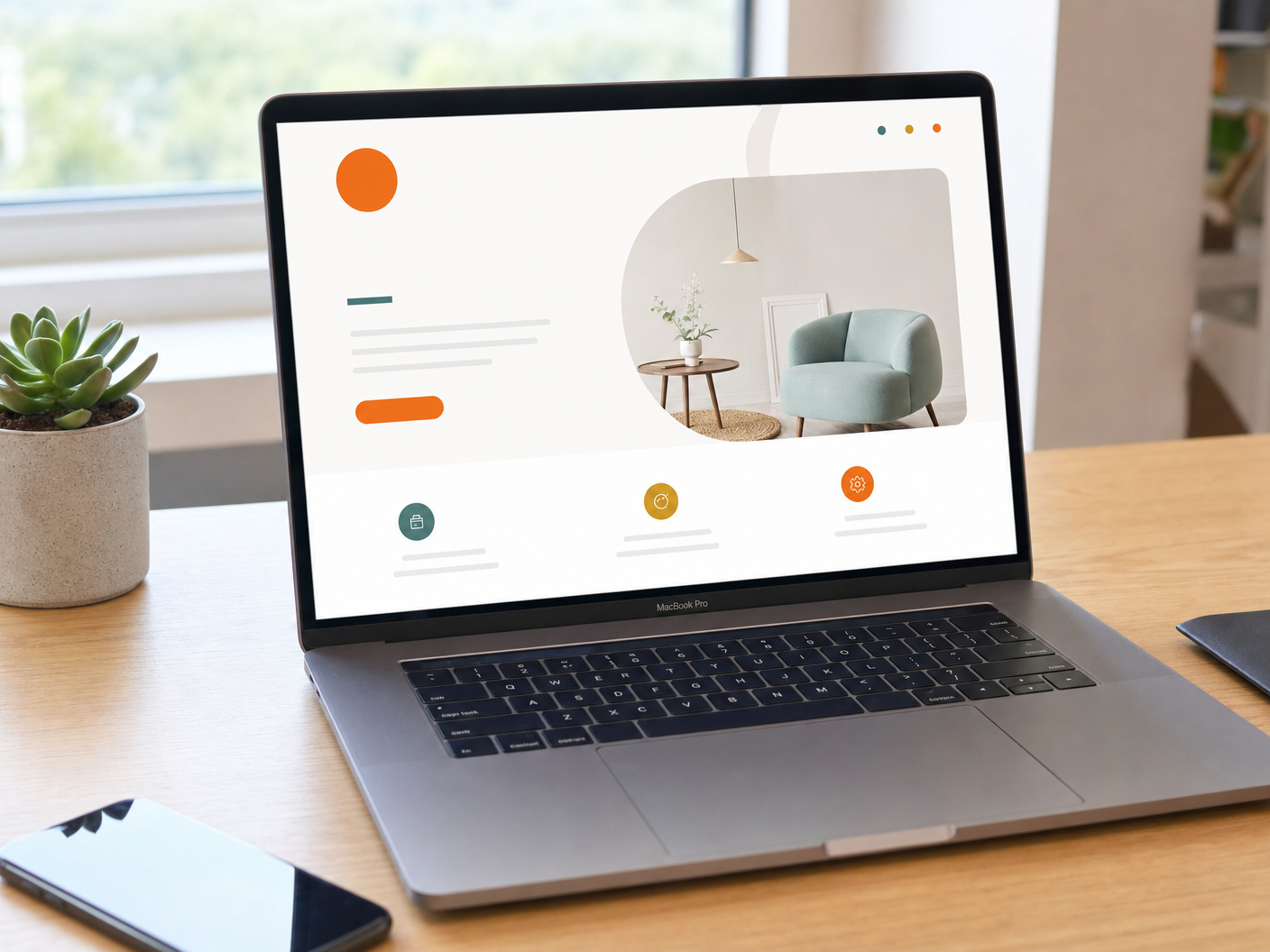 Professional website design on laptop